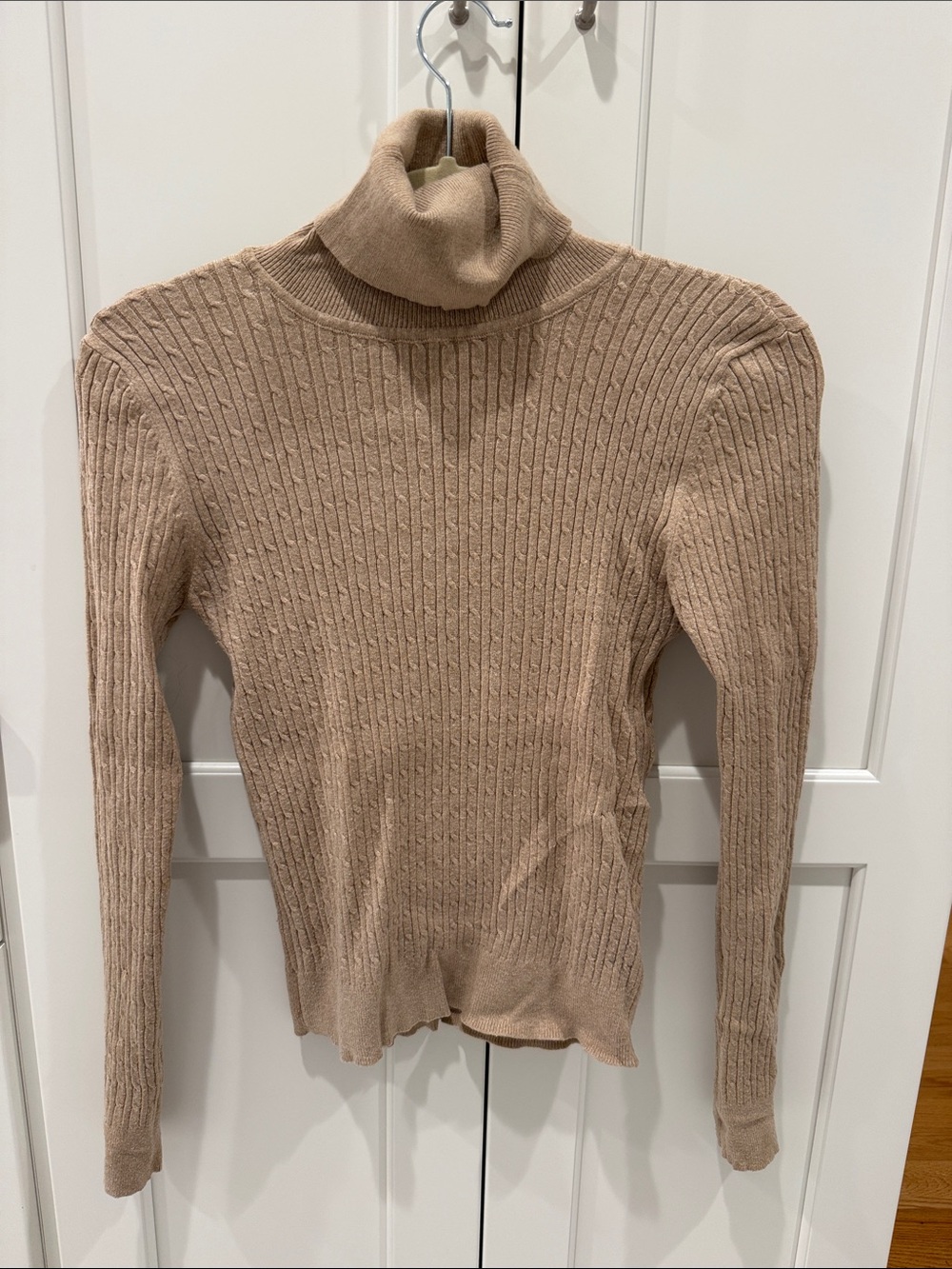 stradivarius Beige Ribbed Turtleneck Sweater